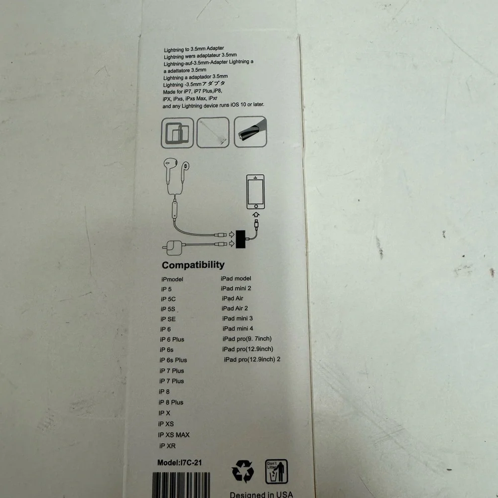 Lightning to 3.5mm Headphone Jack Adapter And Charging Splitter For Apple iPhone